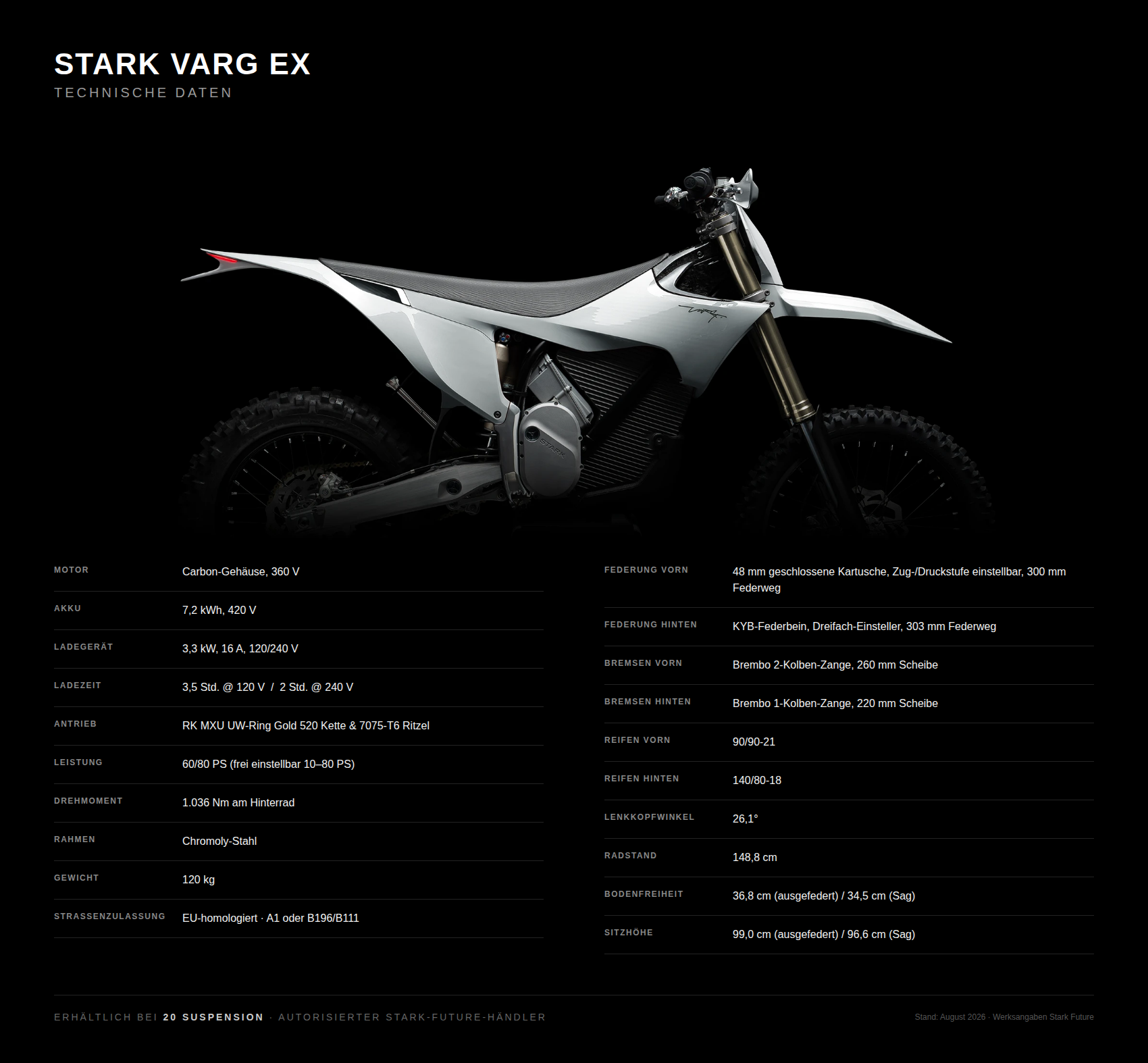 Stark Varg EX - 20 Suspension